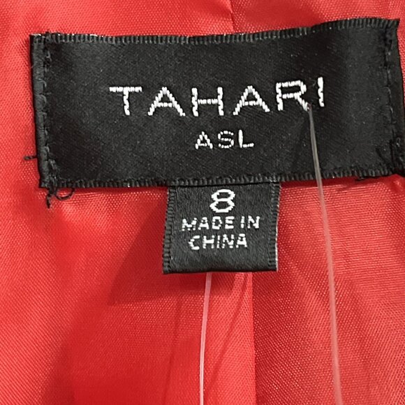 Tahari ASL Blazer Womens 8 Radiant Red Crepe Jacket Structured Office Career - Picture 5 of 11
